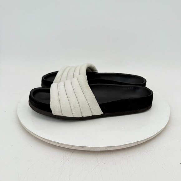 Isabel Marant Hellea Women EU 37 US 7 White Quilted Leather One Band Sandal - Picture 2 of 11